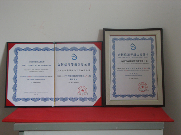 藍(lán)天公司喜獲“合同信用等級(jí)AAA”和“守合同重信用”企業(yè)證書(shū) 